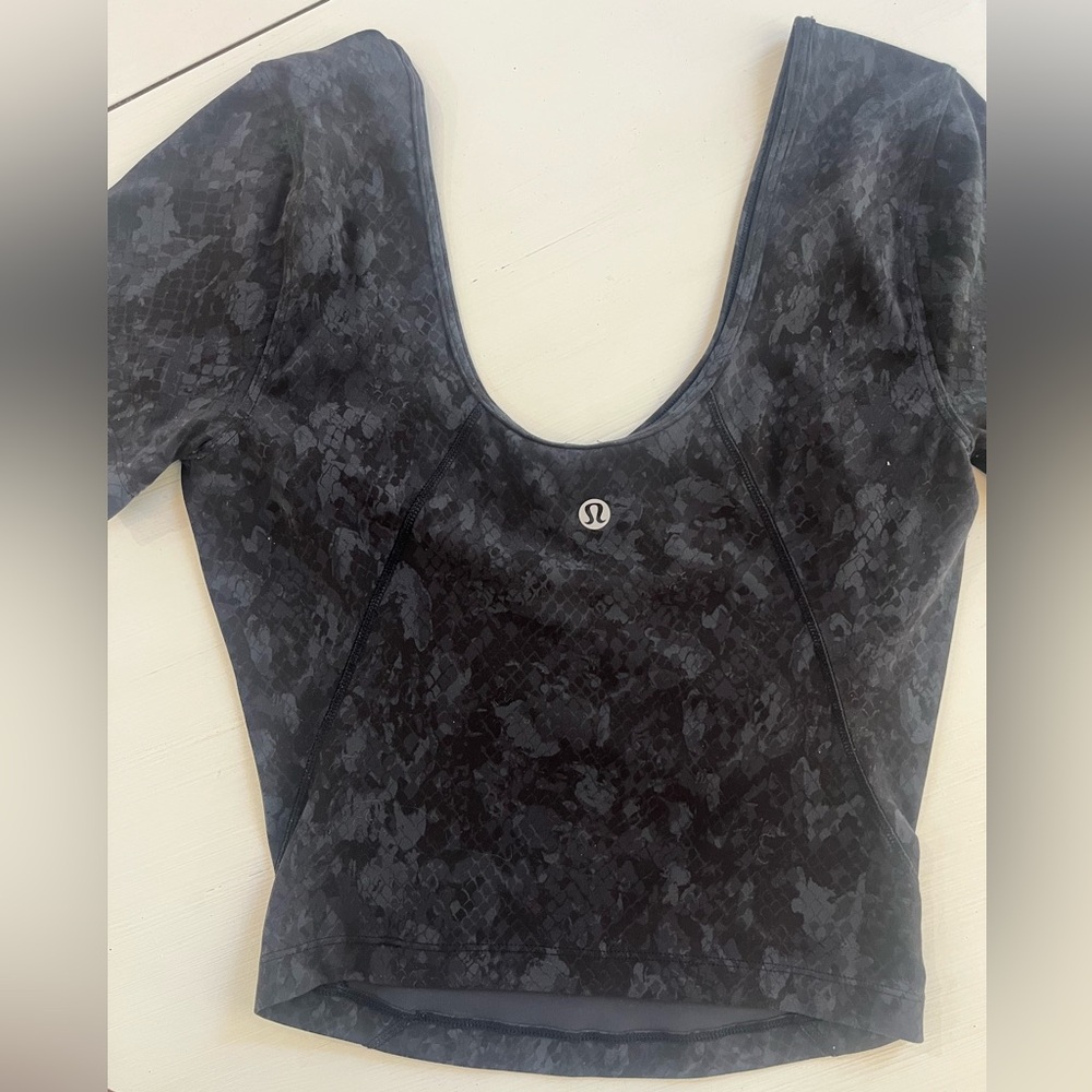 lululemon athletica Blue Fitted Backless Bodysuit